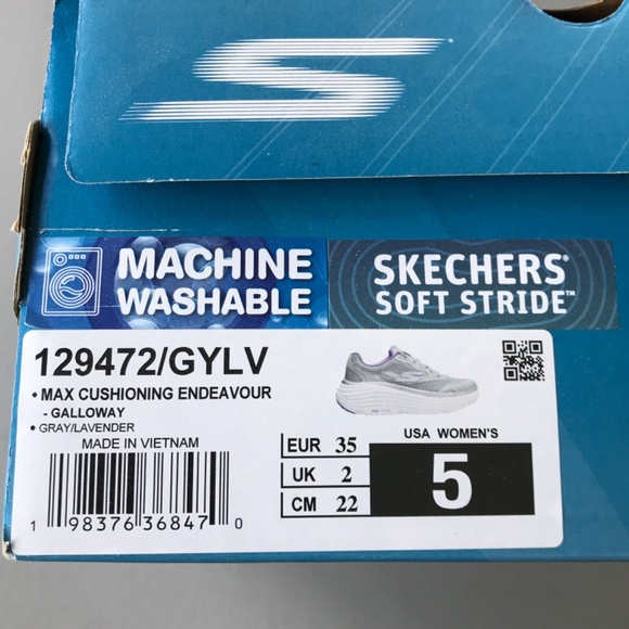 Skechers Max Cushioning Endevour Gray Lavender Womens Athletic Sneaker Size 5 - Picture 14 of 14